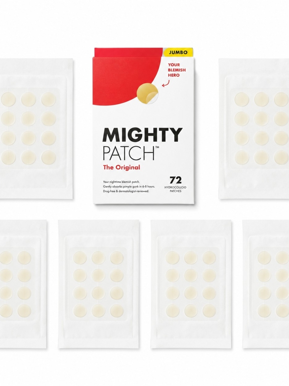 Hero Cosmetics Mighty Patch The Original – 48 Hydrocolloid Acne Patches 48 Pack